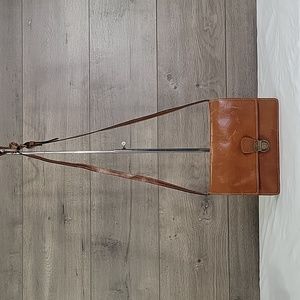 Patricia Nash Brown Leather Crossbody Shoulder Bag
